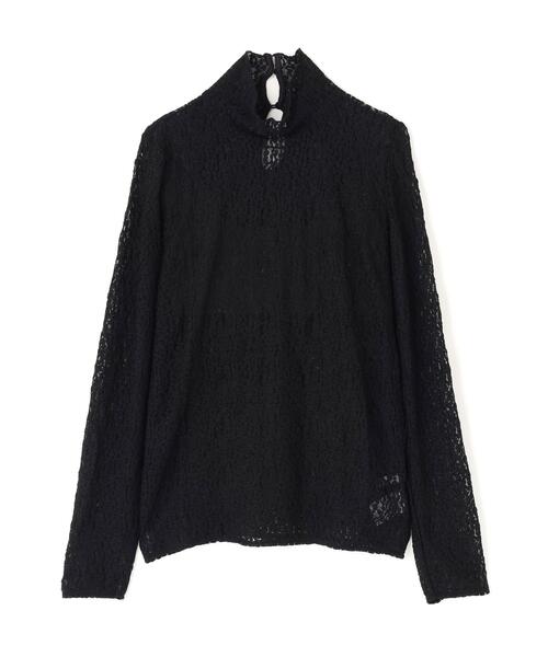 NATURAL BEAUTY BASIC（ナチュラルビューティーベーシック）の「ハイネックレースカットソー（Tシャツ/カットソー・レディース・オフホワイト/ブラック/ラベンダー・ﾌﾘ-）」の8枚目の写真