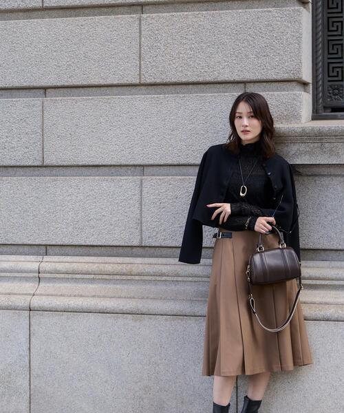 NATURAL BEAUTY BASIC（ナチュラルビューティーベーシック）の「ハイネックレースカットソー（Tシャツ/カットソー・レディース・オフホワイト/ブラック/ラベンダー・ﾌﾘ-）」の9枚目の写真