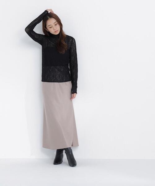NATURAL BEAUTY BASIC（ナチュラルビューティーベーシック）の「ハイネックレースカットソー（Tシャツ/カットソー・レディース・オフホワイト/ブラック/ラベンダー・ﾌﾘ-）」の14枚目の写真
