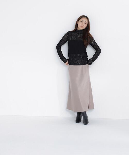 NATURAL BEAUTY BASIC（ナチュラルビューティーベーシック）の「ハイネックレースカットソー（Tシャツ/カットソー・レディース・オフホワイト/ブラック/ラベンダー・ﾌﾘ-）」の16枚目の写真