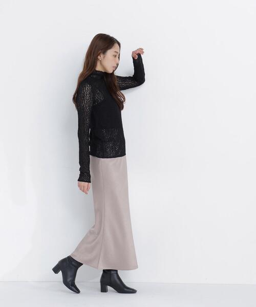 NATURAL BEAUTY BASIC（ナチュラルビューティーベーシック）の「ハイネックレースカットソー（Tシャツ/カットソー・レディース・オフホワイト/ブラック/ラベンダー・ﾌﾘ-）」の18枚目の写真
