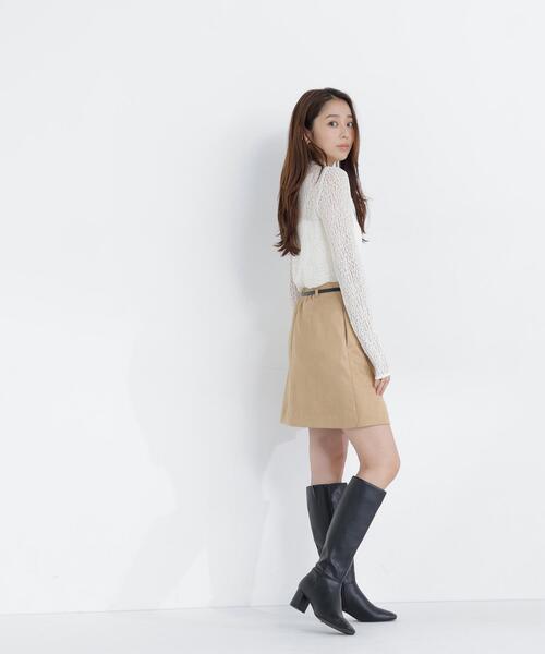 NATURAL BEAUTY BASIC（ナチュラルビューティーベーシック）の「ハイネックレースカットソー（Tシャツ/カットソー・レディース・オフホワイト/ブラック/ラベンダー・ﾌﾘ-）」の7枚目の写真