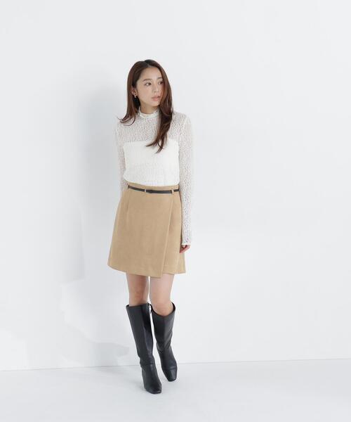NATURAL BEAUTY BASIC（ナチュラルビューティーベーシック）の「ハイネックレースカットソー（Tシャツ/カットソー・レディース・オフホワイト/ブラック/ラベンダー・ﾌﾘ-）」の22枚目の写真