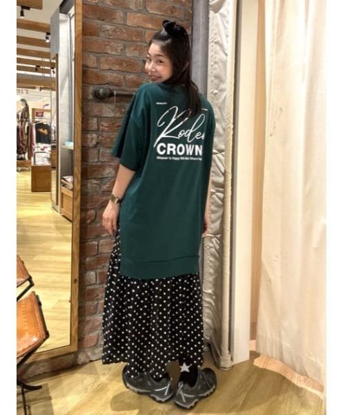 RODEO CROWNS WIDE BOWL(ロデオクラウンズワイドボウル)の「ドッキングパターンマキシワンピース(ワンピース・レディース・ブラック/ダークグリーン/ブラウン/オフホワイト・FREE)」の4枚目の写真