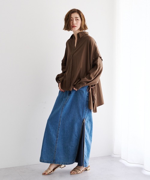Editt by YECCA VECCA(エディットバイイェッカヴェッカ)の「ZIPアレンジデニムスカート【セットアップ対応】(スカート・レディース・インディゴブルー・FREE)」の15枚目の写真