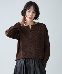ヘンリーネックレースプルオーバー