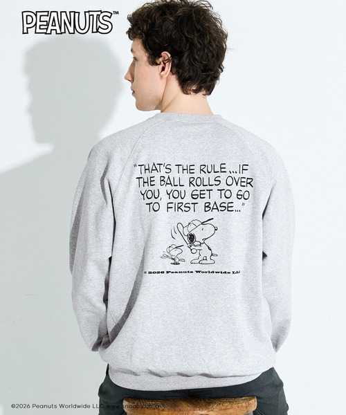 coca（coca）（コカ）の「【ピーナッツ別注】COTTON from the U.S.プリントラグラントレーナー（スウェット・メンズ・マスタード/アイボリー/ブラック/グレー・L/XL/M）」の3枚目の写真