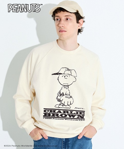 coca（coca）（コカ）の「【ピーナッツ別注】COTTON from the U.S.プリントラグラントレーナー（スウェット・メンズ・マスタード/アイボリー/ブラック/グレー・L/XL/M）」の2枚目の写真