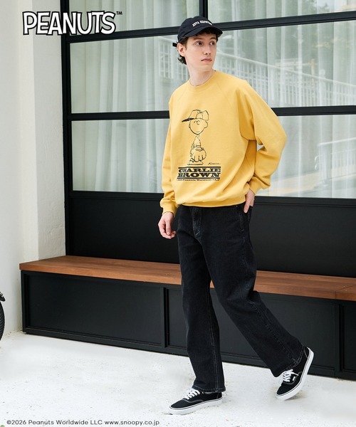 coca（coca）（コカ）の「【ピーナッツ別注】COTTON from the U.S.プリントラグラントレーナー（スウェット・メンズ・マスタード/アイボリー/ブラック/グレー・L/XL/M）」の8枚目の写真
