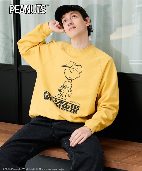 coca（coca）（コカ）の「【ピーナッツ別注】COTTON from the U.S.プリントラグラントレーナー（スウェット・メンズ・マスタード/アイボリー/ブラック/グレー・L/XL/M）」の9枚目の写真