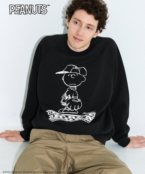 coca（coca）（コカ）の「【ピーナッツ別注】COTTON from the U.S.プリントラグラントレーナー（スウェット・メンズ・マスタード/アイボリー/ブラック/グレー・L/XL/M）」の13枚目の写真