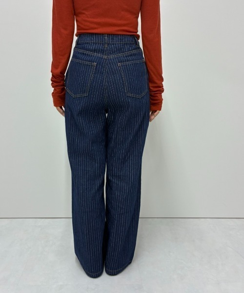 FUULLY STUDIO(フーリィーステューディオ)の「ストライプデニムパンツ(デニムパンツ・レディース・ネイビー・SMALL/MEDIUM)」の17枚目の写真