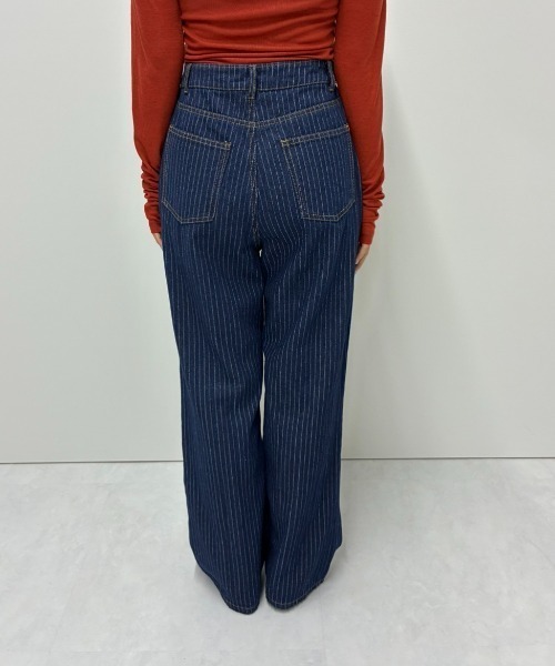 FUULLY STUDIO(フーリィーステューディオ)の「ストライプデニムパンツ(デニムパンツ・レディース・ネイビー・SMALL/MEDIUM)」の20枚目の写真
