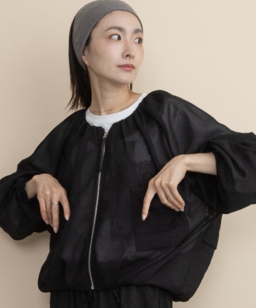 lodie（ロディ）の「メッシュ　ジップシャツブルソン（シャツ/ブラウス・レディース・ブラウン/ブラック/ベージュ・FREE）」の2枚目の写真