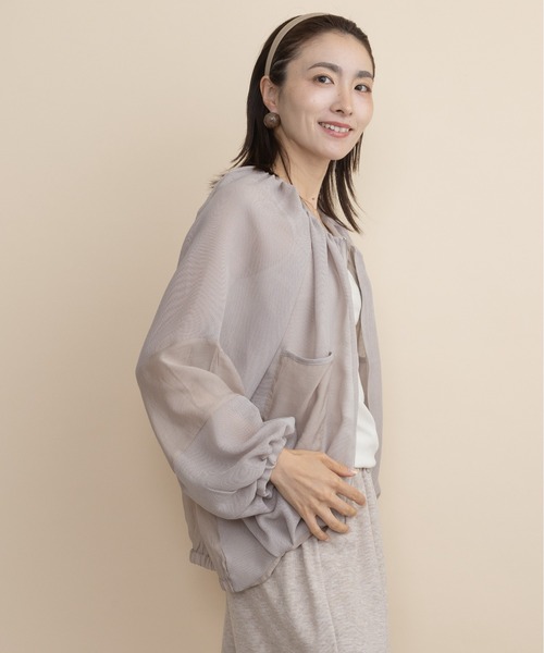 lodie（ロディ）の「メッシュ　ジップシャツブルソン（シャツ/ブラウス・レディース・ブラウン/ブラック/ベージュ・FREE）」の5枚目の写真