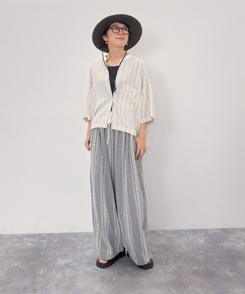 niko and...（ニコアンド）の「[MODE NORM CORE] ギンガムストライプパンツ（その他パンツ・レディース・ネイビー/ブラック/ブラウン・LARGE/MEDIUM）」の8枚目の写真