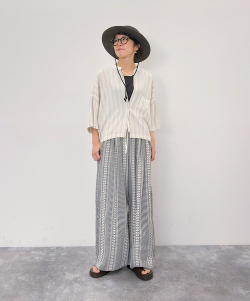 niko and...（ニコアンド）の「[MODE NORM CORE] ギンガムストライプパンツ（その他パンツ・レディース・ネイビー/ブラック/ブラウン・LARGE/MEDIUM）」の9枚目の写真