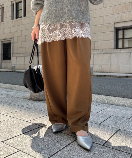 Jena espace merveilleux（ジェナ　エスパスメルヴェイユ）の「ボンディングパンツ（その他パンツ・レディース・カーキ/ブラック/チャコールグレー・FREE）」の3枚目の写真