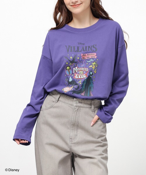 Honeys(ハニーズ)の「ヴィランズ/ゆるTシャツ(Tシャツ/カットソー・レディース・パープル/スミクロ/ダークブルー/オートミール・LL/M/S/SS/L)」の4枚目の写真