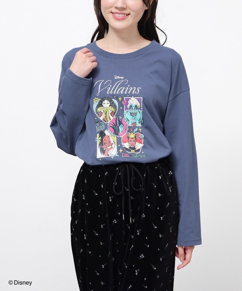 Honeys(ハニーズ)の「ヴィランズ/ゆるTシャツ(Tシャツ/カットソー・レディース・パープル/スミクロ/ダークブルー/オートミール・LL/M/S/SS/L)」の3枚目の写真