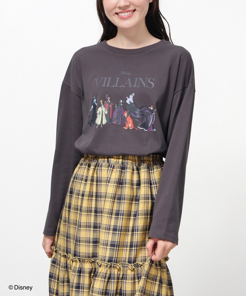 Honeys(ハニーズ)の「ヴィランズ/ゆるTシャツ(Tシャツ/カットソー・レディース・パープル/スミクロ/ダークブルー/オートミール・LL/M/S/SS/L)」の2枚目の写真