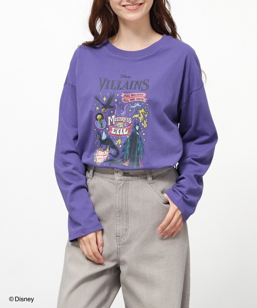 Honeys(ハニーズ)の「ヴィランズ/ゆるTシャツ(Tシャツ/カットソー・レディース・パープル/スミクロ/ダークブルー/オートミール・LL/M/S/SS/L)」の8枚目の写真