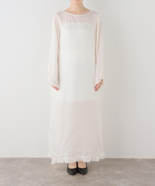 EDIT. FOR LULU(エディットフォールル)の「【ARCHIVE STANCE / アーカイブスタンス】cupro maxi frillhem dress(ワンピース・レディース・ホワイト・FREE)」の7枚目の写真