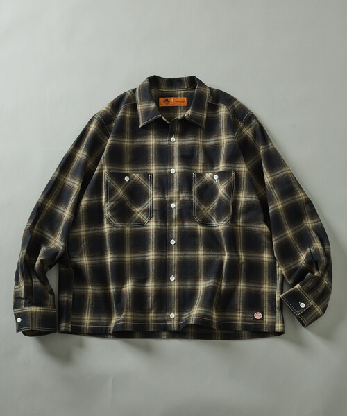 RED KAP(レッドキャップ)の「RED KAP/レッドキャップ 別注 クロップド フランネル ロングスリーブ ワークシャツ(シャツ/ブラウス・メンズ・オフホワイト/ブラック/グリーン・LARGE/MEDIUM)」の9枚目の写真