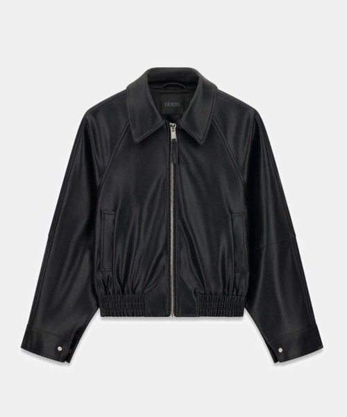 Guess（ゲス）の「AUDRINE PU Bomber Jacket ブルゾン レザージャケット 合皮（ブルゾン・レディース・ブラック・LARGE/MEDIUM/SMALL/X-SMALL）」の5枚目の写真