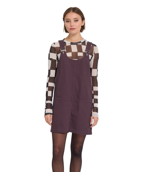 VOLCOM(ボルコム)の「VOLCOM ウィメンズ WORKESTRA DRESS ワンピース 【2026年秋冬モデル】/ボルコムジャンスカ(ジャンパースカート)(ワンピース・レディース・ブラウン系その他・SMALL/MEDIUM)」の8枚目の写真