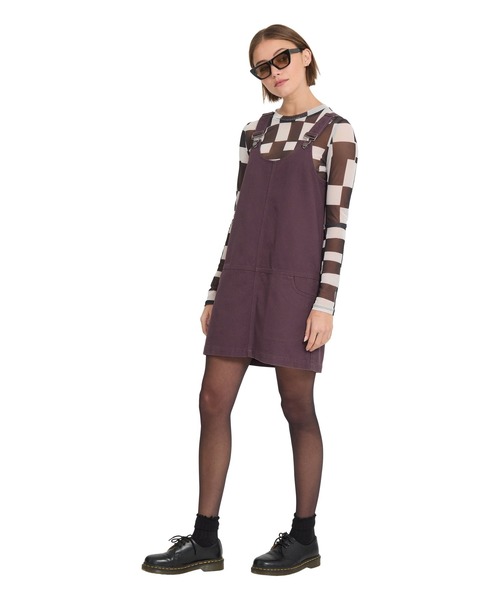 VOLCOM(ボルコム)の「VOLCOM ウィメンズ WORKESTRA DRESS ワンピース 【2026年秋冬モデル】/ボルコムジャンスカ(ジャンパースカート)(ワンピース・レディース・ブラウン系その他・SMALL/MEDIUM)」の4枚目の写真