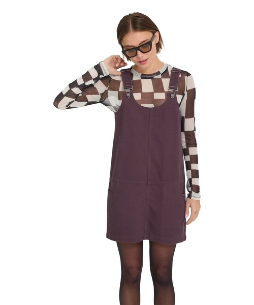 VOLCOM(ボルコム)の「VOLCOM ウィメンズ WORKESTRA DRESS ワンピース 【2026年秋冬モデル】/ボルコムジャンスカ(ジャンパースカート)(ワンピース・レディース・ブラウン系その他・SMALL/MEDIUM)」の5枚目の写真