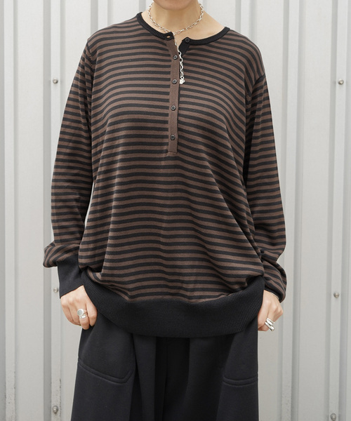 JOURNAL STANDARD LUXE（ジャーナルスタンダード　ラックス）の「Cテンジク ヘンリープルオーバー（ニット/セーター・レディース・ブルー/ブラウン/ブラック/ネイビー・FREE）」の16枚目の写真