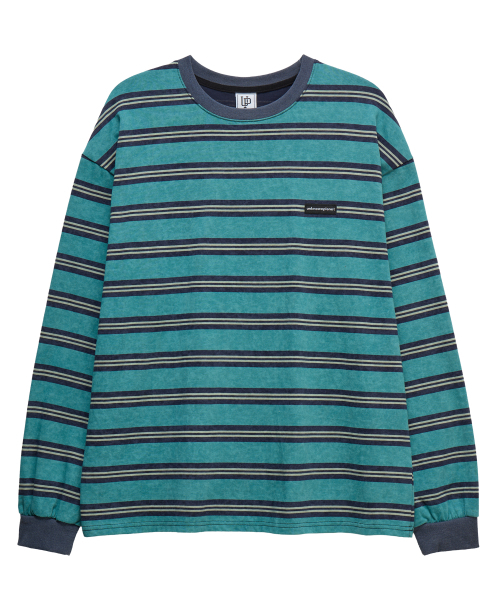 UNKNOWN PLANET（アンノウンプラネット）の「PIGMENT ストライプ オーバーサイズ ロングスリーブTシャツ ブルー（Tシャツ/カットソー・レディース・その他・MEDIUM/SMALL）」の7枚目の写真
