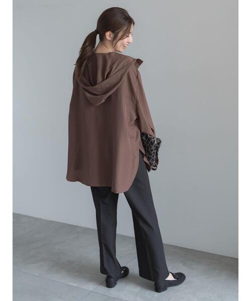Te chichi(テチチ)の「ミドルフーディーシャツ(シャツ/ブラウス・レディース・ブラック/ブラウン・F)」の14枚目の写真