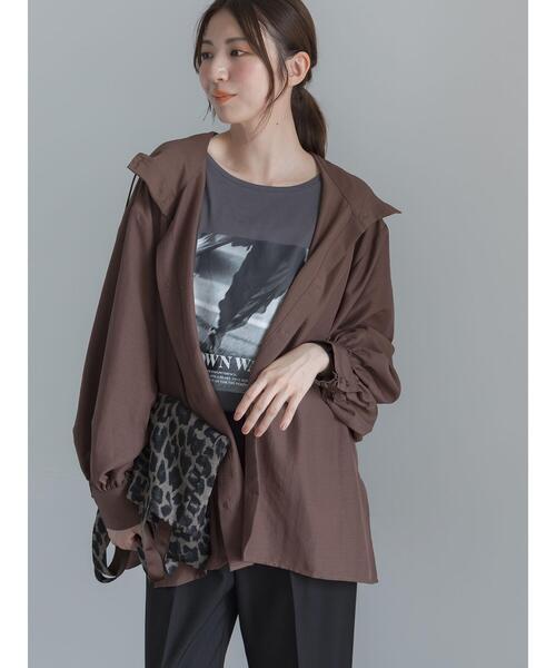 Te chichi(テチチ)の「ミドルフーディーシャツ(シャツ/ブラウス・レディース・ブラック/ブラウン・F)」の13枚目の写真