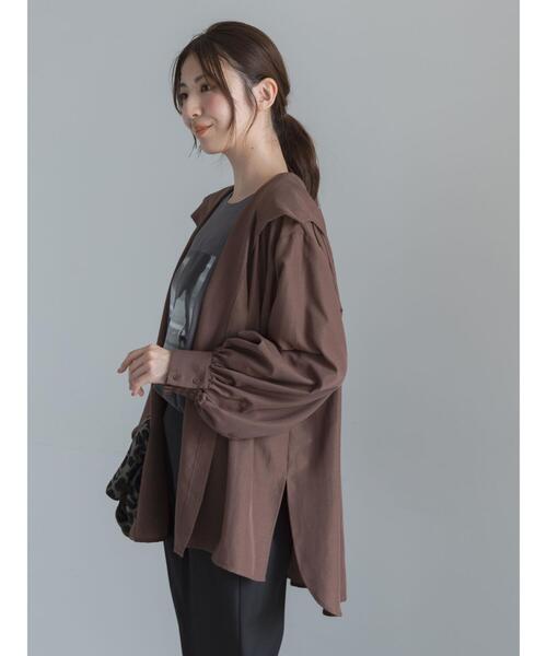 Te chichi(テチチ)の「ミドルフーディーシャツ(シャツ/ブラウス・レディース・ブラック/ブラウン・F)」の10枚目の写真