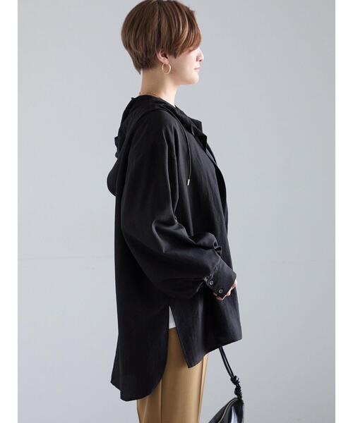 Te chichi(テチチ)の「ミドルフーディーシャツ(シャツ/ブラウス・レディース・ブラック/ブラウン・F)」の3枚目の写真