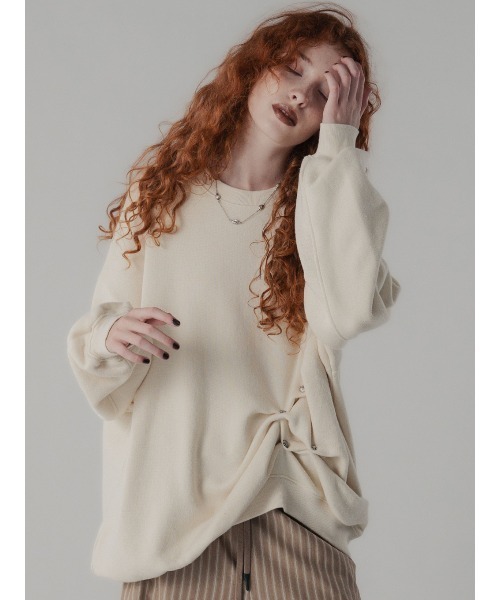 ELCHELE(エルチェレ)の「COZY FRENCH TERRY PULLOVER(スウェット・レディース・アイボリー/ミント/ブラック・38/36)」の1枚目の写真