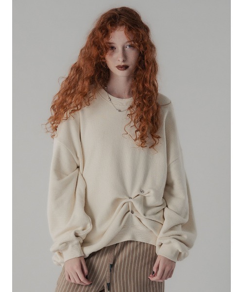 ELCHELE(エルチェレ)の「COZY FRENCH TERRY PULLOVER(スウェット・レディース・アイボリー/ミント/ブラック・38/36)」の5枚目の写真