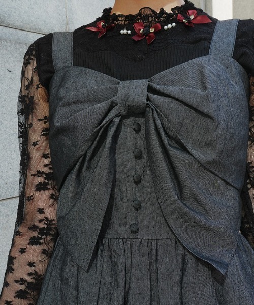 axes femme POETIQUE（アクシーズファムポエティック）の「裾デザインリボンＪＳＫ（ワンピース・レディース・ブラック/インディゴブルー/ワイン・MEDIUM）」の14枚目の写真