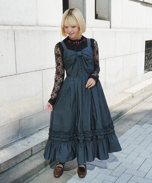 axes femme POETIQUE（アクシーズファムポエティック）の「裾デザインリボンＪＳＫ（ワンピース・レディース・ブラック/インディゴブルー/ワイン・MEDIUM）」の15枚目の写真