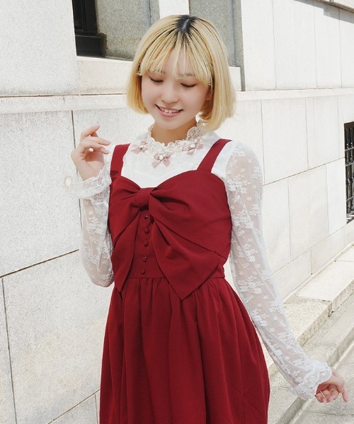 axes femme POETIQUE（アクシーズファムポエティック）の「裾デザインリボンＪＳＫ（ワンピース・レディース・ブラック/インディゴブルー/ワイン・MEDIUM）」の16枚目の写真