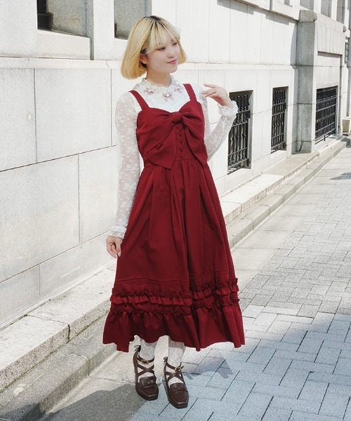 axes femme POETIQUE（アクシーズファムポエティック）の「裾デザインリボンＪＳＫ（ワンピース・レディース・ブラック/インディゴブルー/ワイン・MEDIUM）」の17枚目の写真