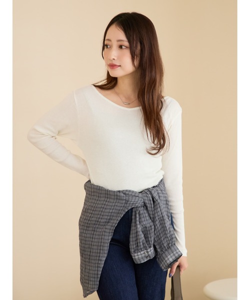 COHINA(コヒナ)の「シアーチェックシャツ 【低身長・小柄女性】(シャツ/ブラウス・レディース・チャコール/ライトベージュ/ブラウン・ONE SIZE)」の4枚目の写真