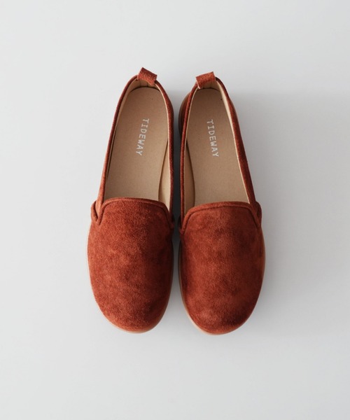 TIDEWAY（タイドウェイ）の「PIGSUEDE FLAT SHOES（スリッポン・レディース・サーモンピンク/チャコールグレー/ブラック/ベージュ/ブラウン・MEDIUM/SMALL/LARGE）」の4枚目の写真