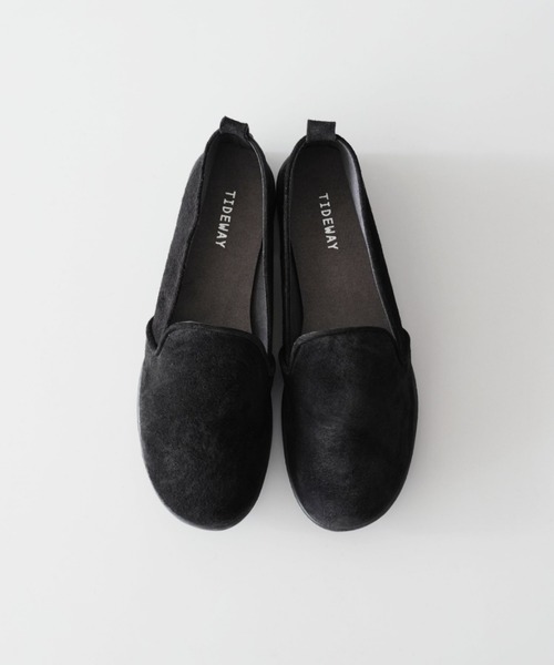 TIDEWAY（タイドウェイ）の「PIGSUEDE FLAT SHOES（スリッポン・レディース・サーモンピンク/チャコールグレー/ブラック/ベージュ/ブラウン・MEDIUM/SMALL/LARGE）」の6枚目の写真