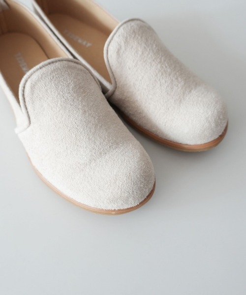 TIDEWAY（タイドウェイ）の「PIGSUEDE FLAT SHOES（スリッポン・レディース・サーモンピンク/チャコールグレー/ブラック/ベージュ/ブラウン・MEDIUM/SMALL/LARGE）」の10枚目の写真