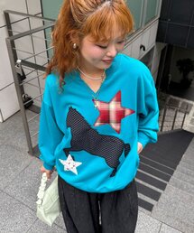 ホースパッチワークスウェットプルオーバー