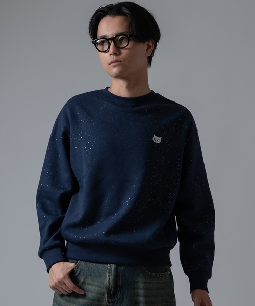 SIDEWAY STANCE(サイドウェイスタンス)の「【SIDEWA YSTANCE】ネコメ刺しゅう ラメ裏起毛トレーナー(スウェット・メンズ・ブラック/ネイビー/ブラウン・LARGE/MEDIUM)」の12枚目の写真